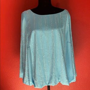 Baby blue studded blouse
